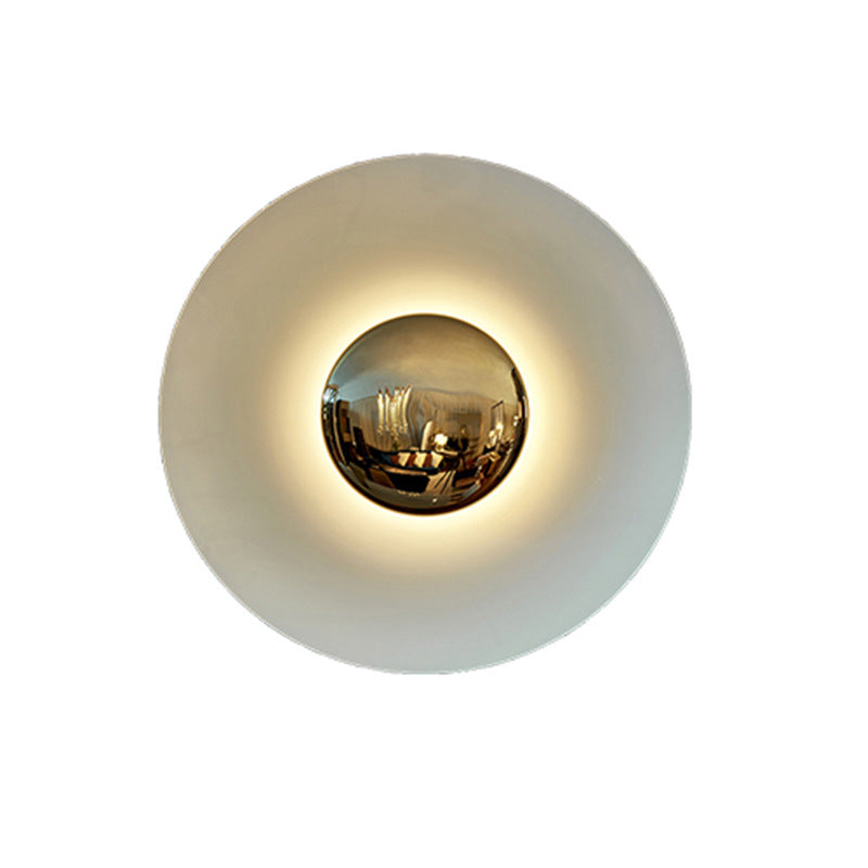 Decorative Round Background Wall Creative Personality Flying Saucer Wall Lamp